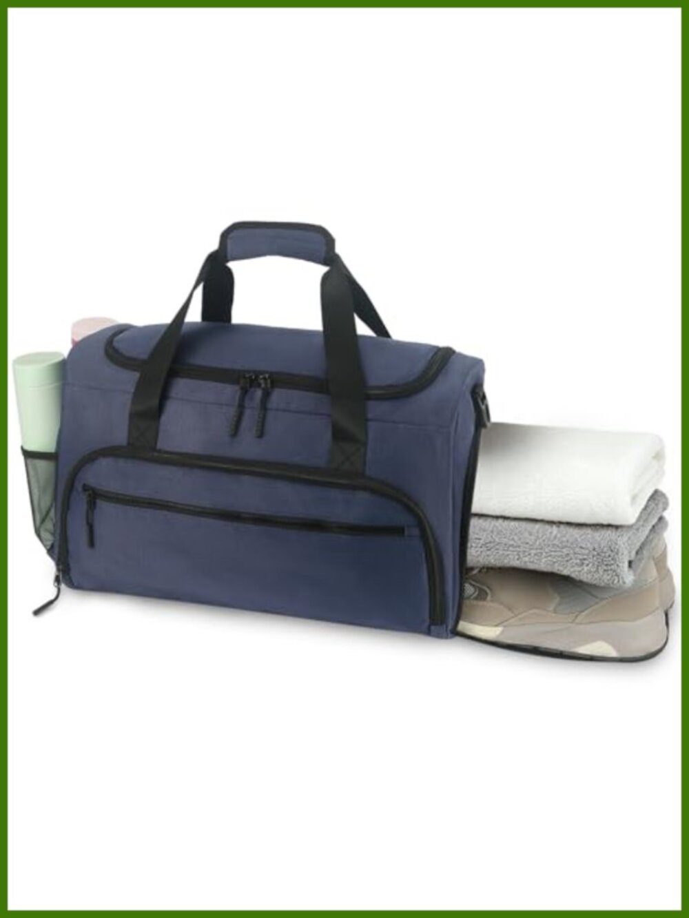 30L Water Resistant Gym Duffel Bag with Shoe Compartment & Wet Pocket
